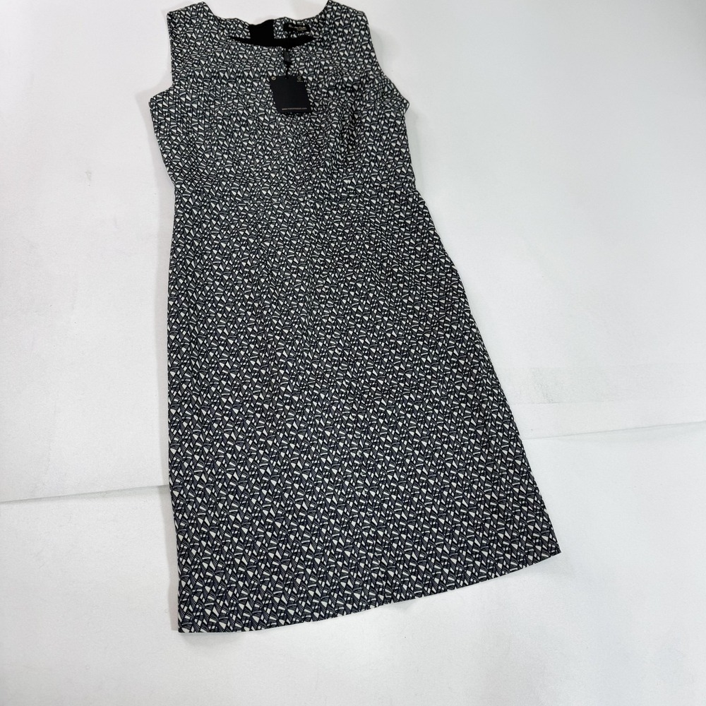 Massimo Dutti Dress Womens 4 Black Geometric‎ Sleeveless Sheath Knee Length